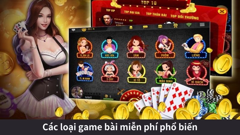 Các loại game bài miễn phí phổ biến